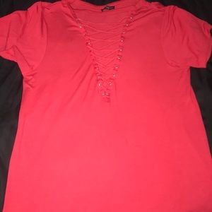 Express lace V-neck T shirt